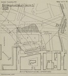 214106 Plattegrond van het terrein tussen de Schutstraat / Leliestraat / Amsterdamsestraatweg te Utrecht; met weergave ...